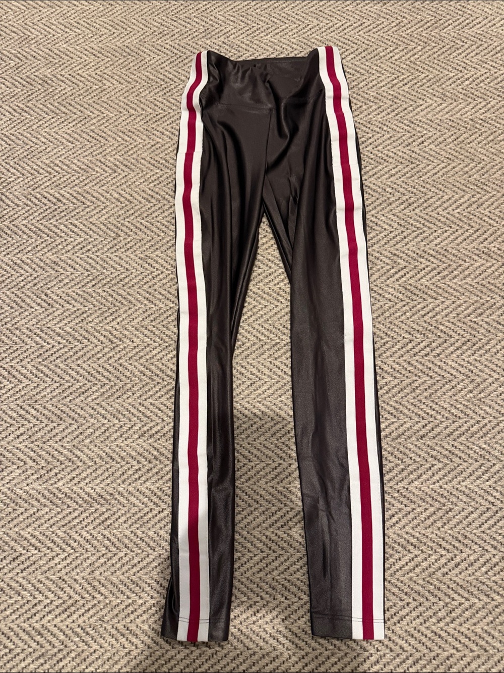 Koral grey shine Leggings with track stripes